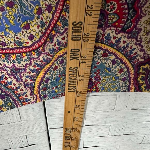 Talbots blouse bohemian hippie bold colorful print deep him side slits plus size - Picture 7 of 9